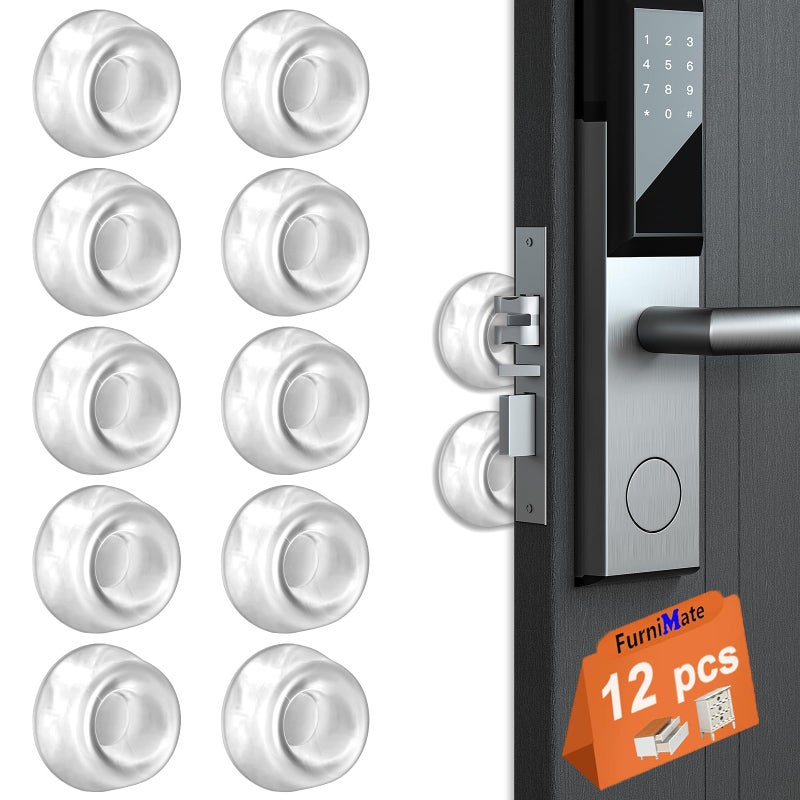 FURNIMATE Wall Protectors from Door Knobs 12PCS, Door Knob Wall Protector, Door Stoppers for Wall, Door Stoppers Wall Protector, Door Handle Stopper - Image 1